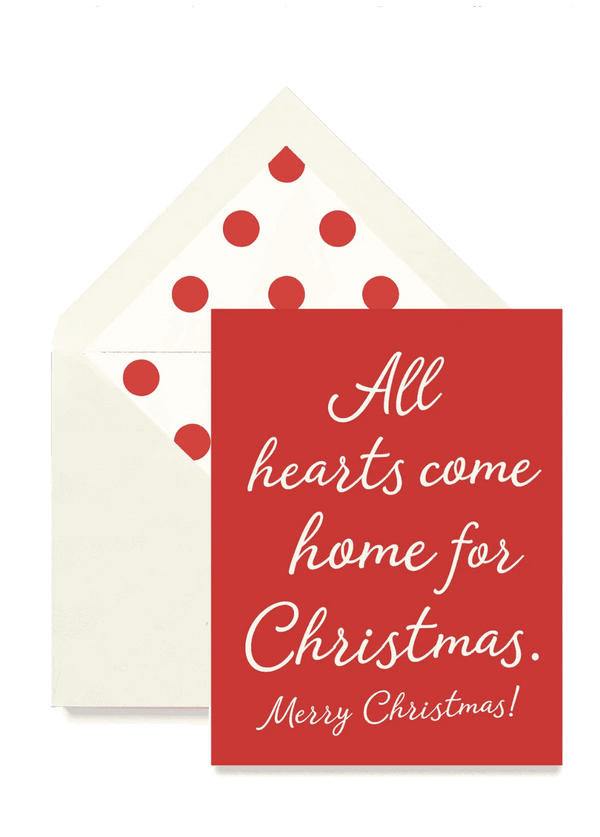 Min. Case Pack // All Hearts Come Home For Christmas Single Folded Card or Boxed Set of 8 - Wholesale Ben's Garden 