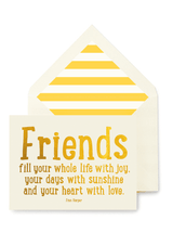 Bensgarden.com | Min. Case Pack // Friends Fill Your Whole Life Greeting Card, Single Folded Card or Boxed Set of 8 - Bensgarden.com