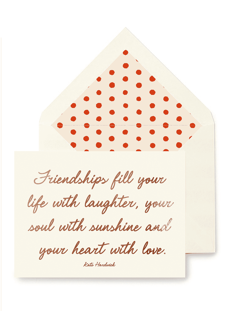 Bensgarden.com | Min. Case Pack // Friendships Fill Your Life Greeting Card, Single Folded Card or Boxed Set of 8 - Bensgarden.com
