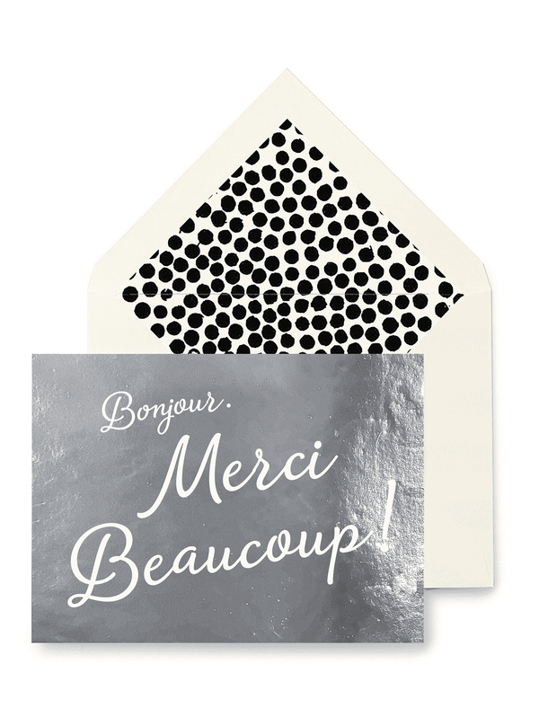 Bensgarden.com | Min. Case Pack // Merci Beaucoup! Single Folded Notecard or Boxed Set - Bensgarden.com