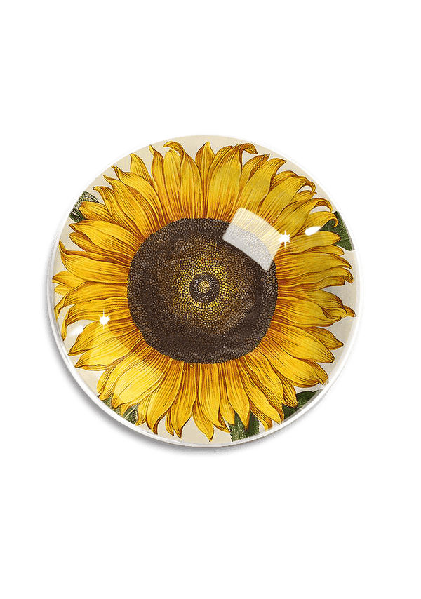 Min. Case Pack of 2 // Sunflower No.3 French Crystal Dome Paperweight - Wholesale Ben's Garden 
