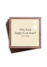 Min. Case Pack of 2 // Why Limit Happy Copper & Glass Coasters, Set of 4 - Wholesale Ben's Garden 