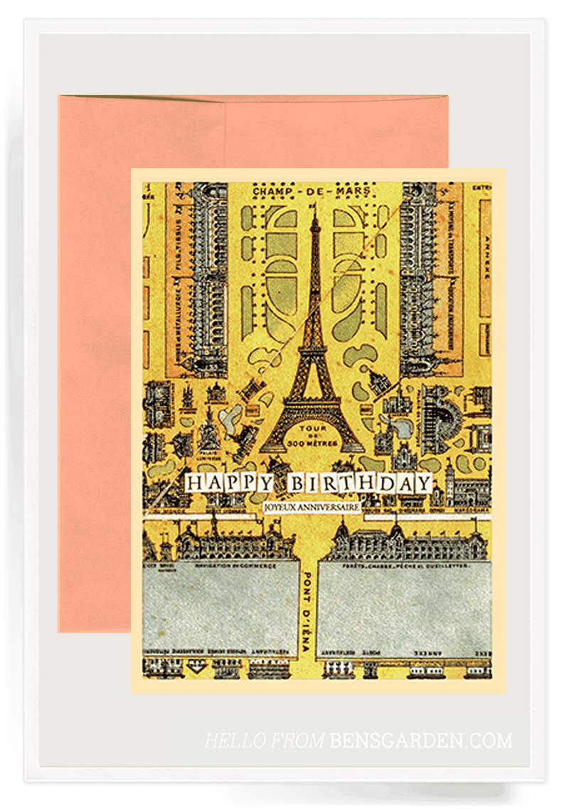 Bensgarden.com | Happy Anniversary Eiffel Tower Folded Greeting Card // Min. Case Pack of 6 - Bensgarden.com