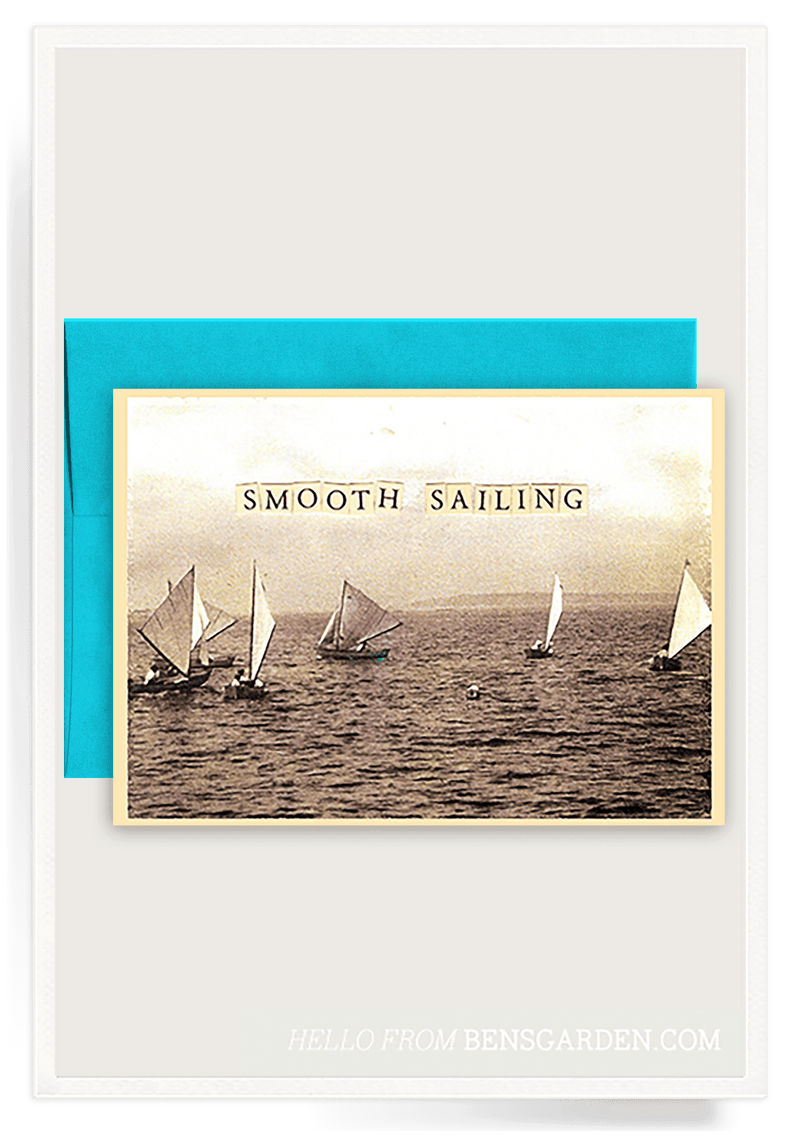 Bensgarden.com | Smooth Sailing Happy Birthday Folded Greeting Card // Min. Case Pack of 6 - Bensgarden.com