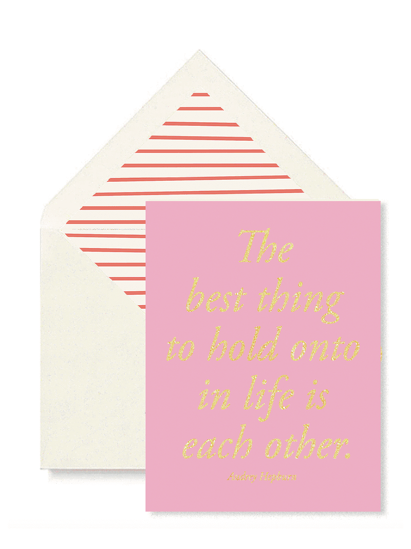 Bensgarden.com | Min. Case Pack of 6 // The Best Thing To Hold Pink Greeting Card, Single Folded Card or Boxed Set of 8 - Bensgarden.com