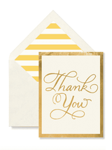 Bensgarden.com | Min. Case Pack // Thank You Fancy Script Greeting Card, Single Folded Card - Bensgarden.com