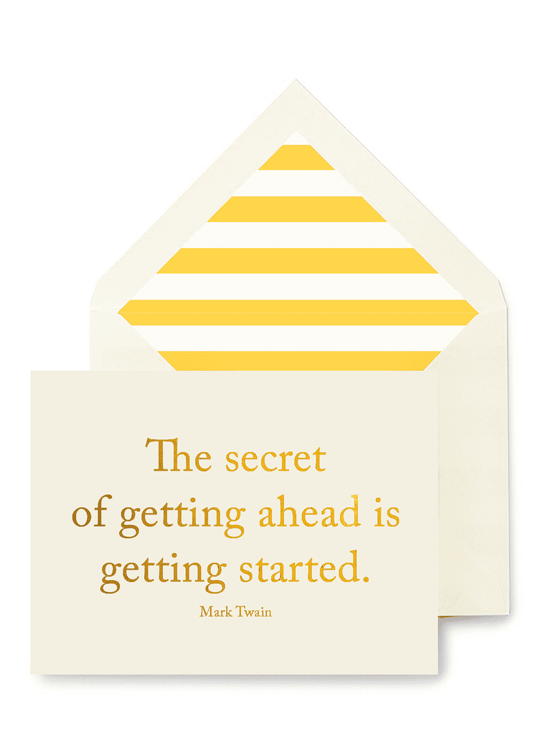 Bensgarden.com | Min. Case Pack // The Secret To Getting Ahead Is Getting Started Greeting Card, Single Folded Card or Boxed Set of 8 - Bensgarden.com