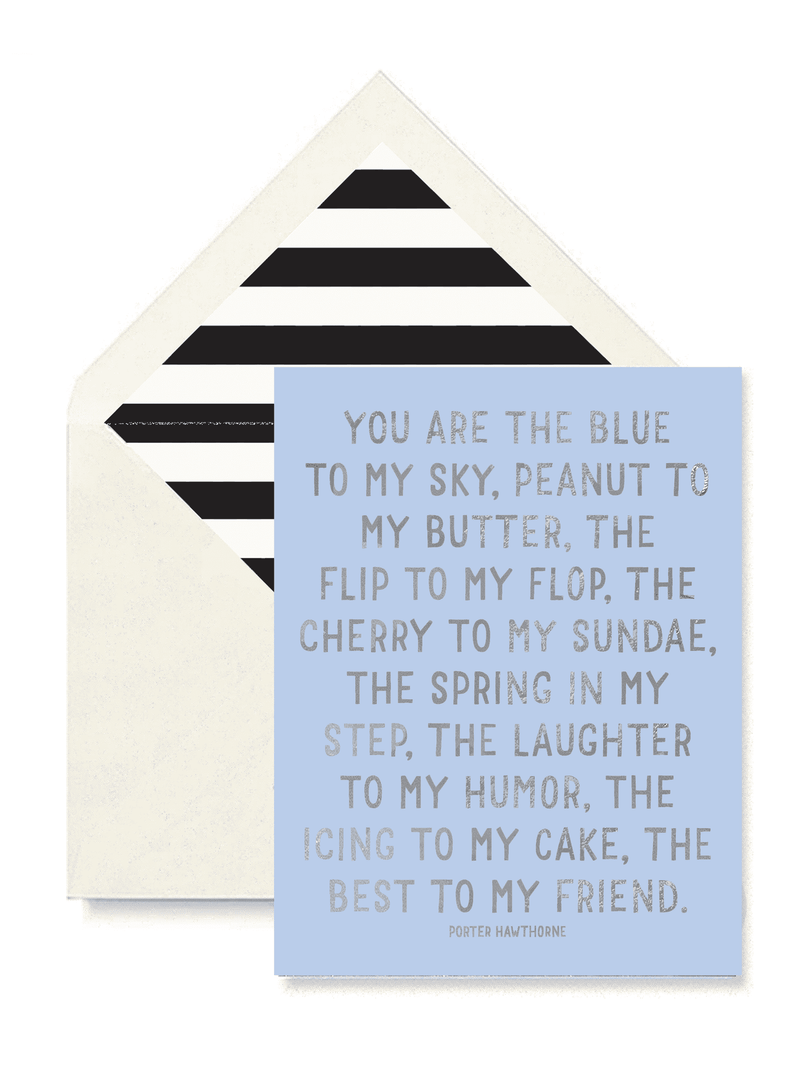 Bensgarden.com | Min. Case Pack // You Are The Blue To My Sky Greeting Card, Single Folded Card or Boxed Set of 8 - Bensgarden.com