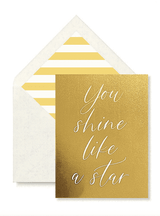 Bensgarden.com | Min. Case Pack // You Shine Like A Star Greeting Card, Single Folded Card or Boxed Set of 8 - Bensgarden.com