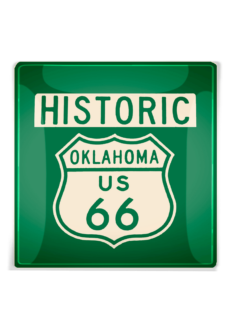 Oklahoma Route 66 Decoupage Glass Tray - Wholesale Ben's Garden 