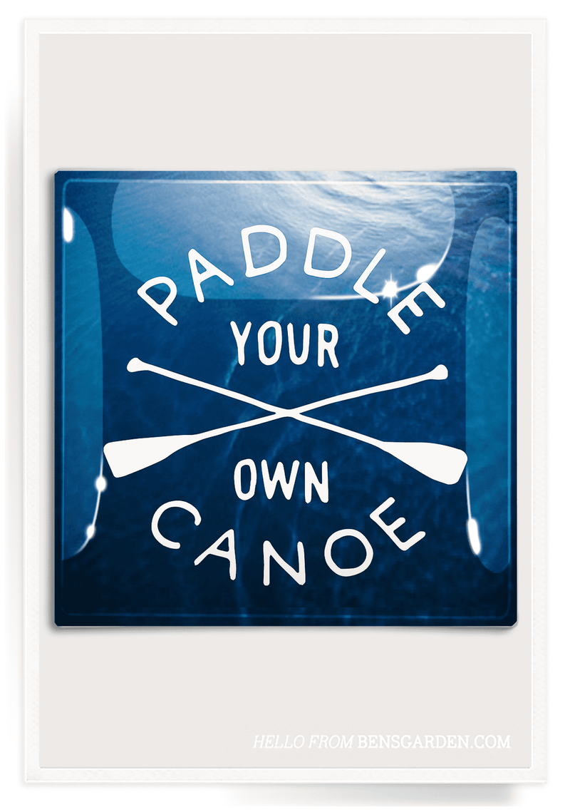 Bensgarden.com | Paddle Your Own Canoe Decoupage Glass Tray - Bensgarden.com