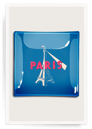 Bensgarden.com | Paris Spotlight Decoupage Glass Tray - Bensgarden.com