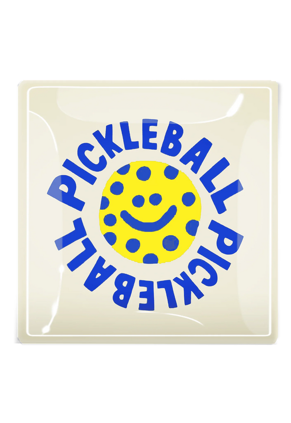 Pickleball Pickleball Decoupage Glass Tray