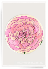 Bensgarden.com | Pink Flower Round Decoupage Glass Tray - Bensgarden.com