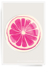 Bensgarden.com | Pink Grapefruit Citrus Slice Round Decoupage Glass Tray - Bensgarden.com