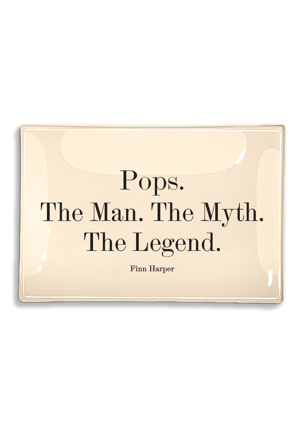 Pops. The Man. The Myth. Father's Day Decoupage Glass Tray - Wholesale Ben's Garden 
