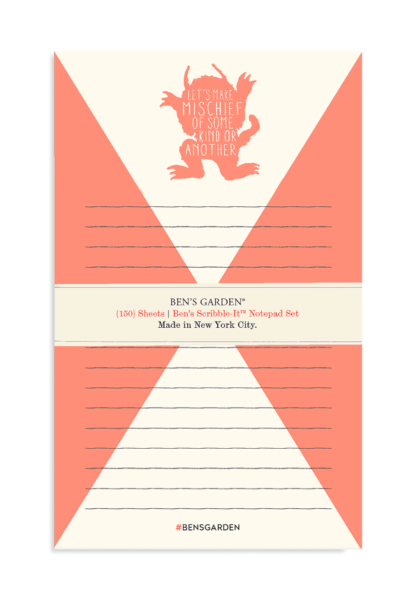 Bensgarden.com | SALE > Let's Make Mischief [150] Sheet Notepad Set - Bensgarden.com