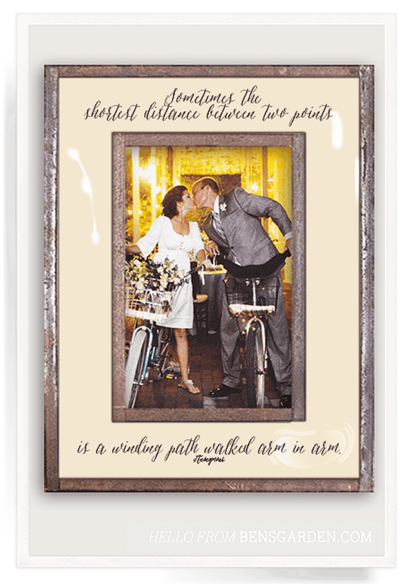 Bensgarden.com | Sometimes The Shortest Distance Between Two Points Is A Path Copper & Glass Photo Frame - Bensgarden.com