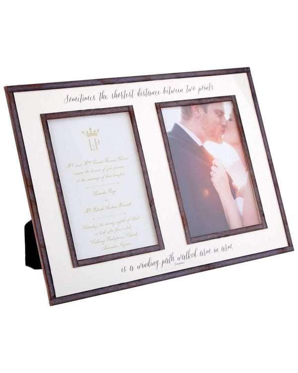 Bensgarden.com | Sometimes The Shortest, Double 5"x 7" Copper & Glass Photo Frame - Bensgarden.com