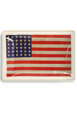 Star Spangled Banner American Flag Decoupage Glass Tray