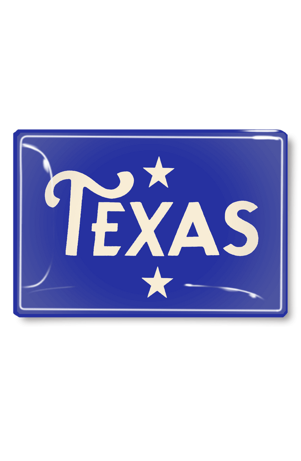 Texas Stars Blue Decoupage Glass Tray - Wholesale Ben's Garden 