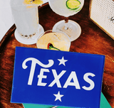 Texas Stars Blue Decoupage Glass Tray - Wholesale Ben's Garden 