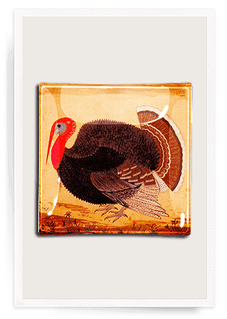 Bensgarden.com | Thankful Turkey Decoupage Glass Tray - Bensgarden.com