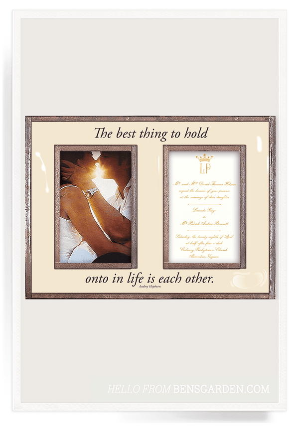 Bensgarden.com | The Best Thing To Hold Onto, Double 5"x 7" Copper & Glass Photo Frame - Bensgarden.com