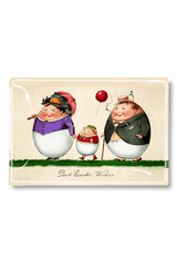 Three Egg Family Best Easter WIshes Decoupage Glass Tray - Wholesale Ben's Garden 