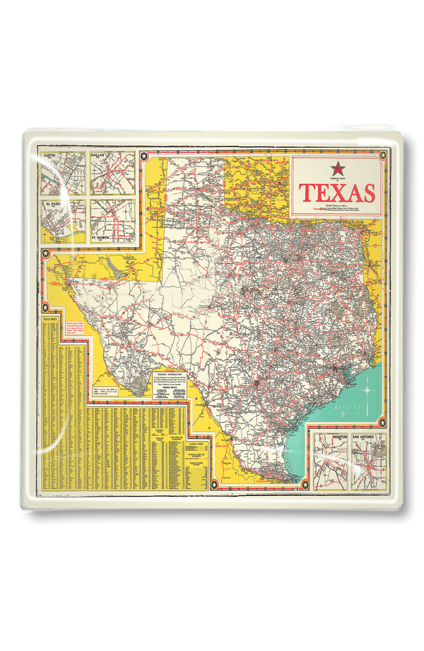 Touring Texas State Map Decoupage Glass Tray - Wholesale Ben's Garden 