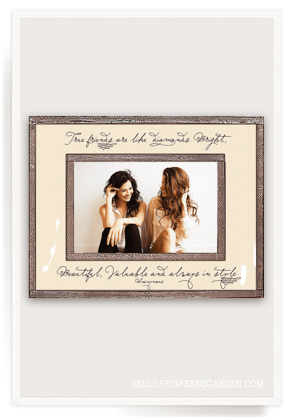 Bensgarden.com | True Friends Are Like Diamonds Copper & Glass Photo Frame - Bensgarden.com