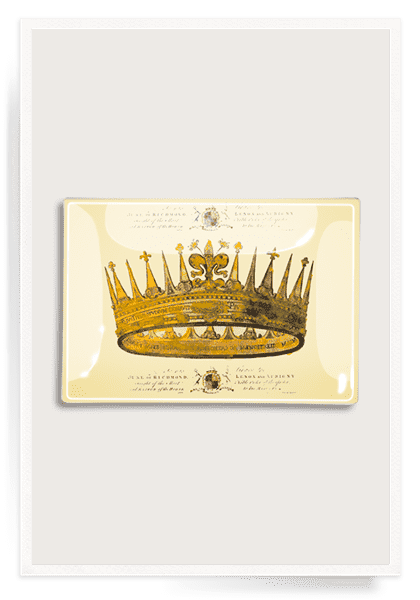 Royal Crown Decoupage Glass Tray