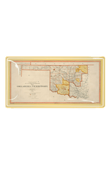 Vintage Oklahoma Texas Territory Decoupage Glass Tray - Wholesale Ben's Garden 
