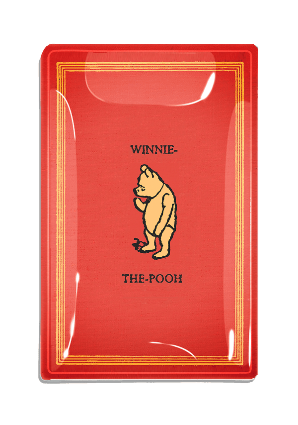 Bensgarden.com | Vintage Red Winnie The Pooh Jacket Decoupage Glass Tray - Bensgarden.com