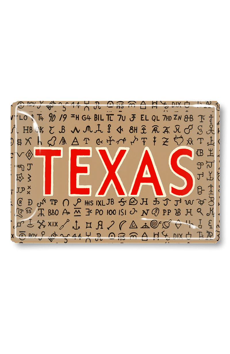 Vintage Texas with Cattle Brand Symbols Decoupage Glass Tray - Wholesale Ben's Garden 