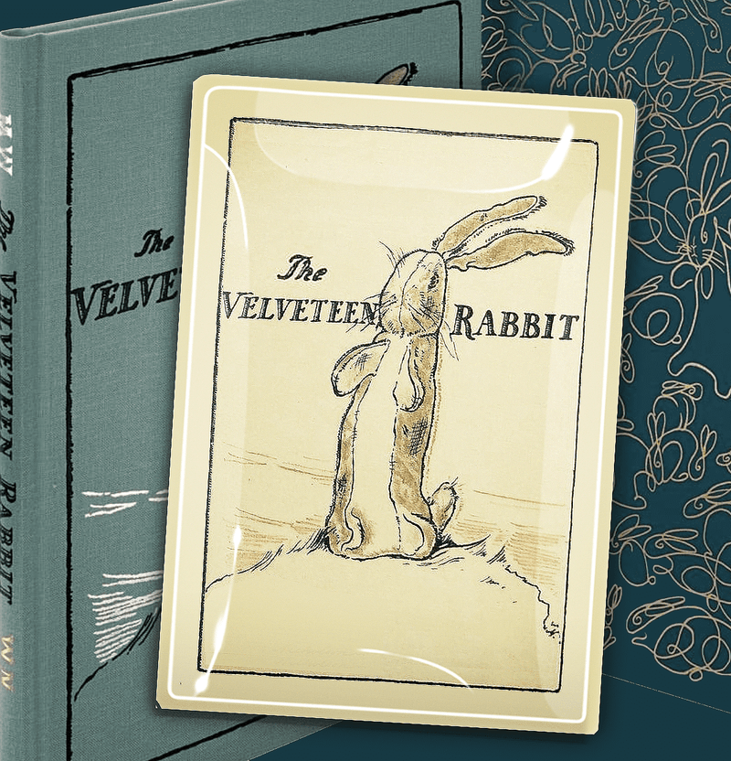 Bensgarden.com | Vintage The Velveteen Rabbit Jacket Decoupage Glass Tray - Bensgarden.com