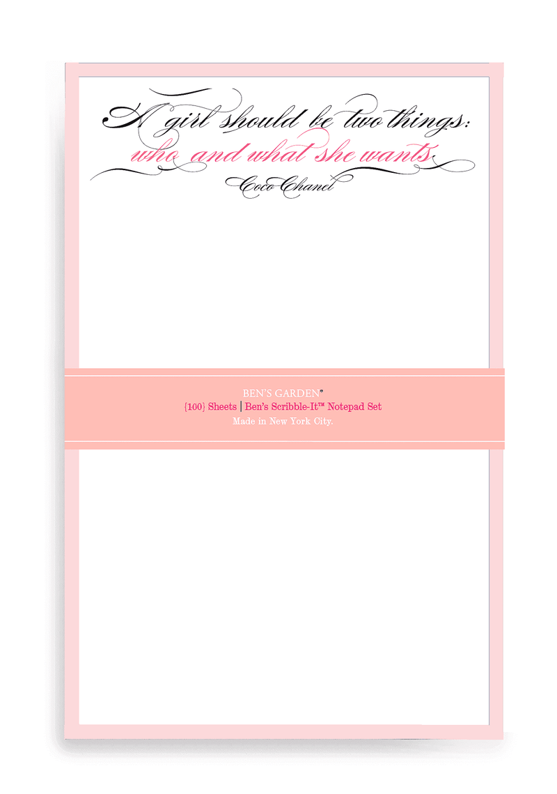 Bensgarden.com | Who And What She Wants Scribble Notepad Set Of 2 // Min. Case Pack of 6 - Bensgarden.com