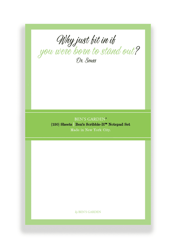 Bensgarden.com | Why Fit In When You Were Born Scribble Notepad Set Of 3 // Min. Case Pack of 6 - Bensgarden.com