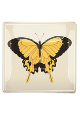 Yellow and Black Chilean Butterfly Decoupage Glass Tray - Wholesale Ben's Garden 