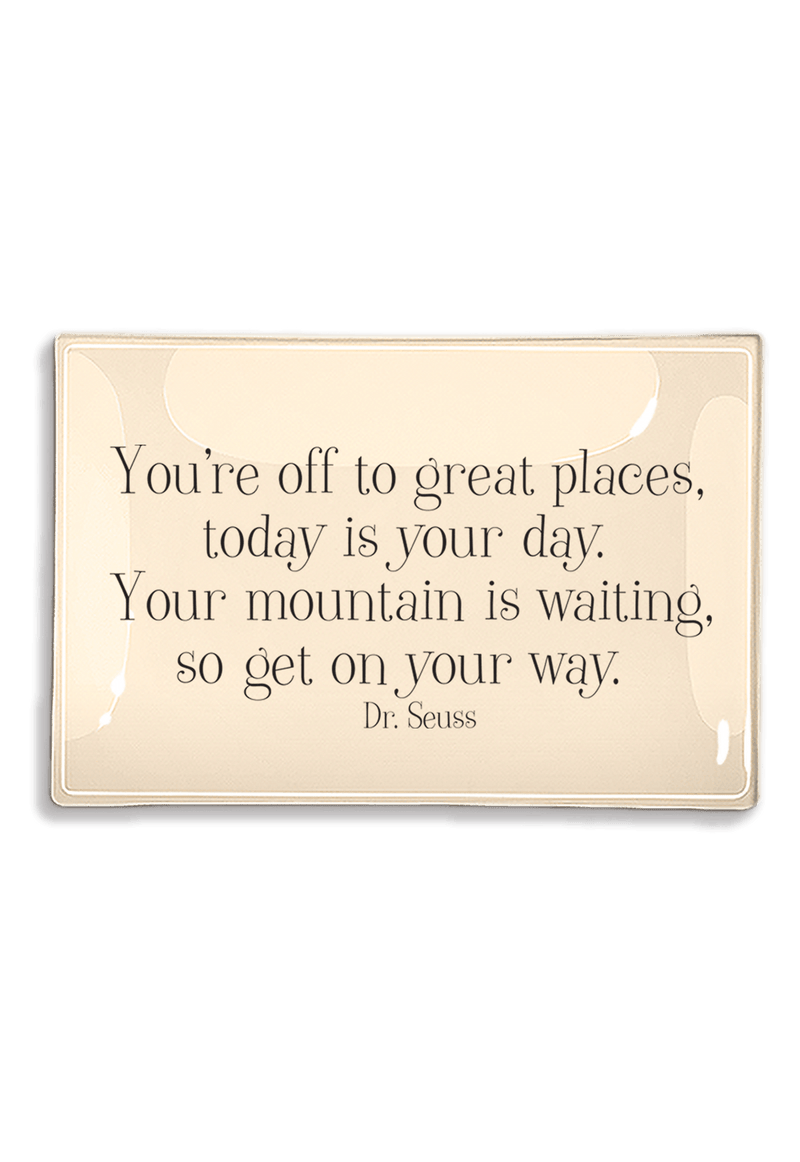 You're Off To Great Places Decoupage Glass Tray - Wholesale Ben's Garden 