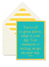 Min. Case Pack // You're Off To Great Places. Greeting Card, Single Folded Card