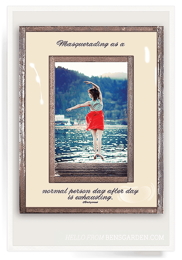 Bensgarden.com | Masquerading As A Normal Person Day After Day Copper & Glass Photo Frame - Bensgarden.com